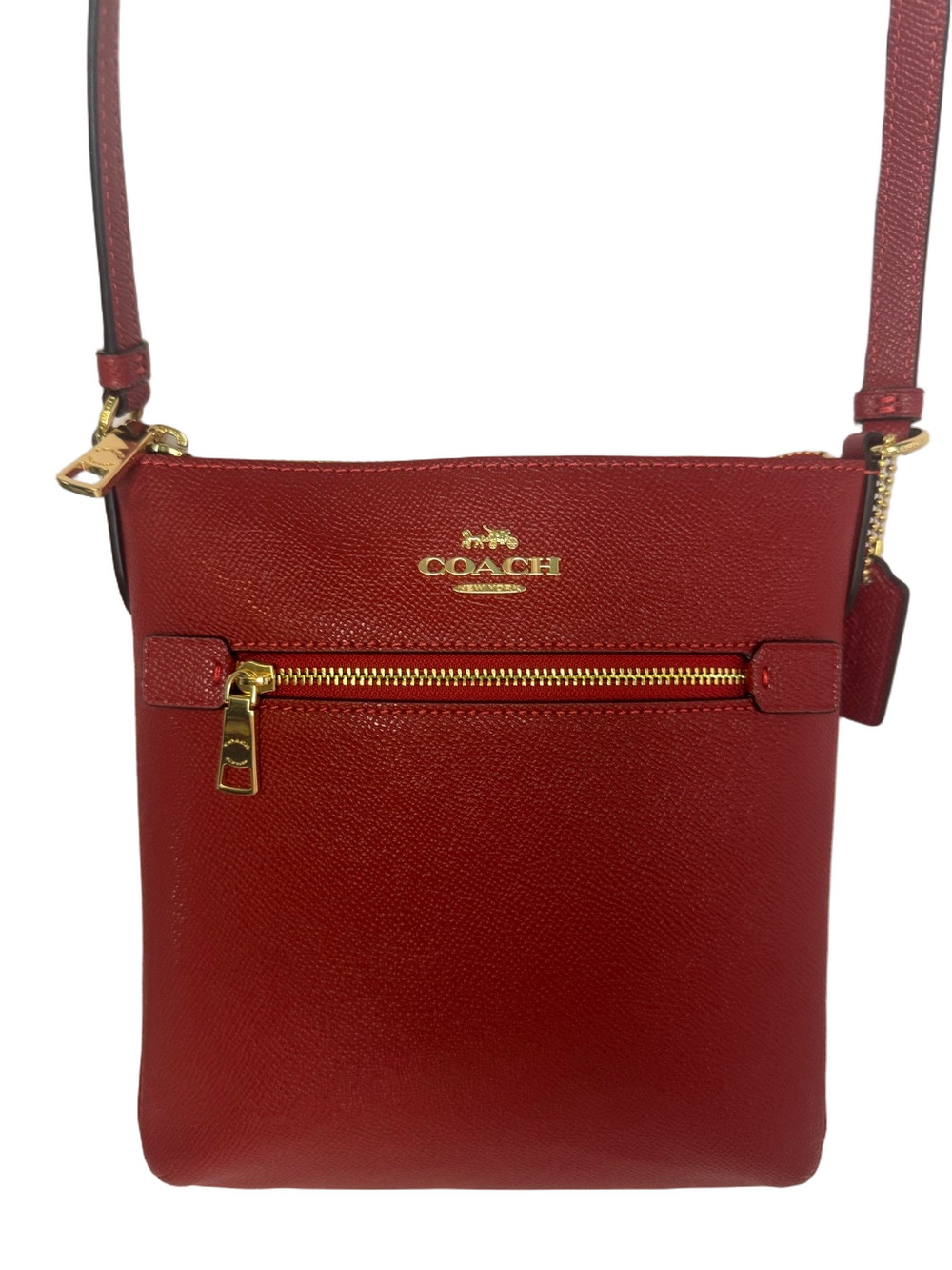 #403 Coach NWT Crossgrain Mini Rowan File Red Crossbody Bag